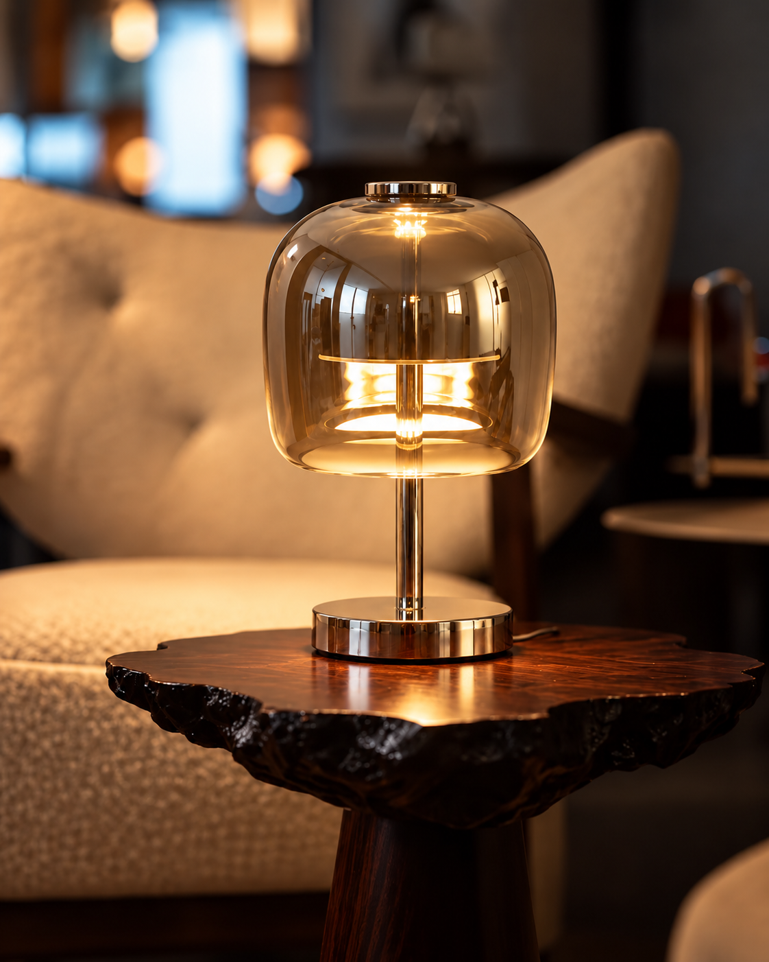 Smoke Glass Table Lamp | Aurelis