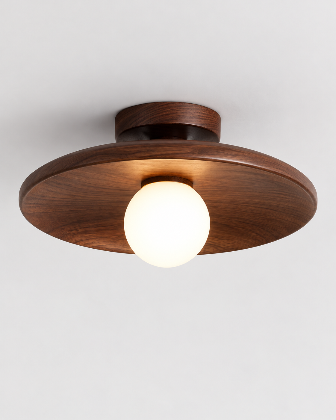 Modern Wood Flush Mount Ceiling Light | Elowen