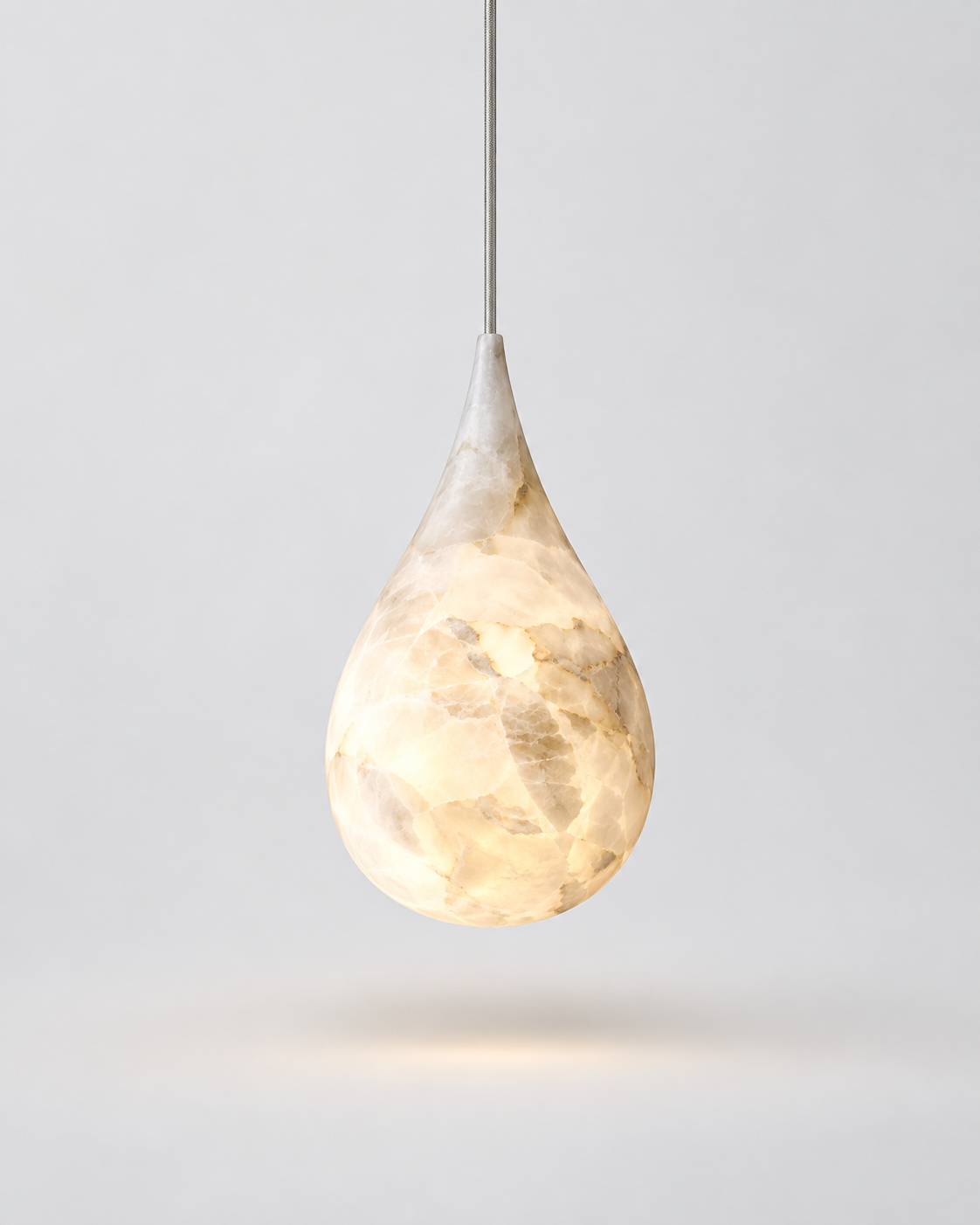 Natural Alabaster Teardrop Pendant Light | Lumeris