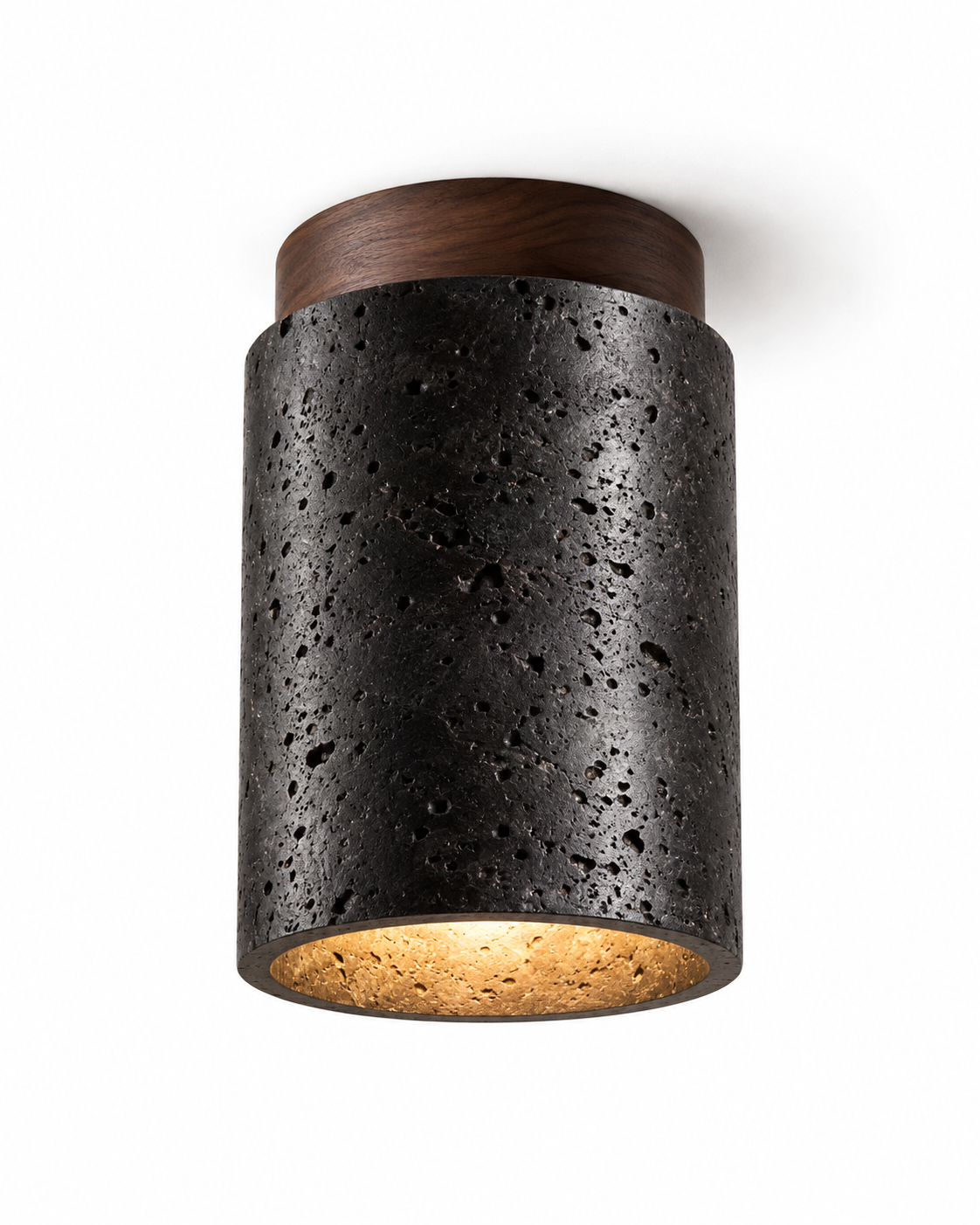 Natural Travertine Flush Mount Ceiling Light | Orvello