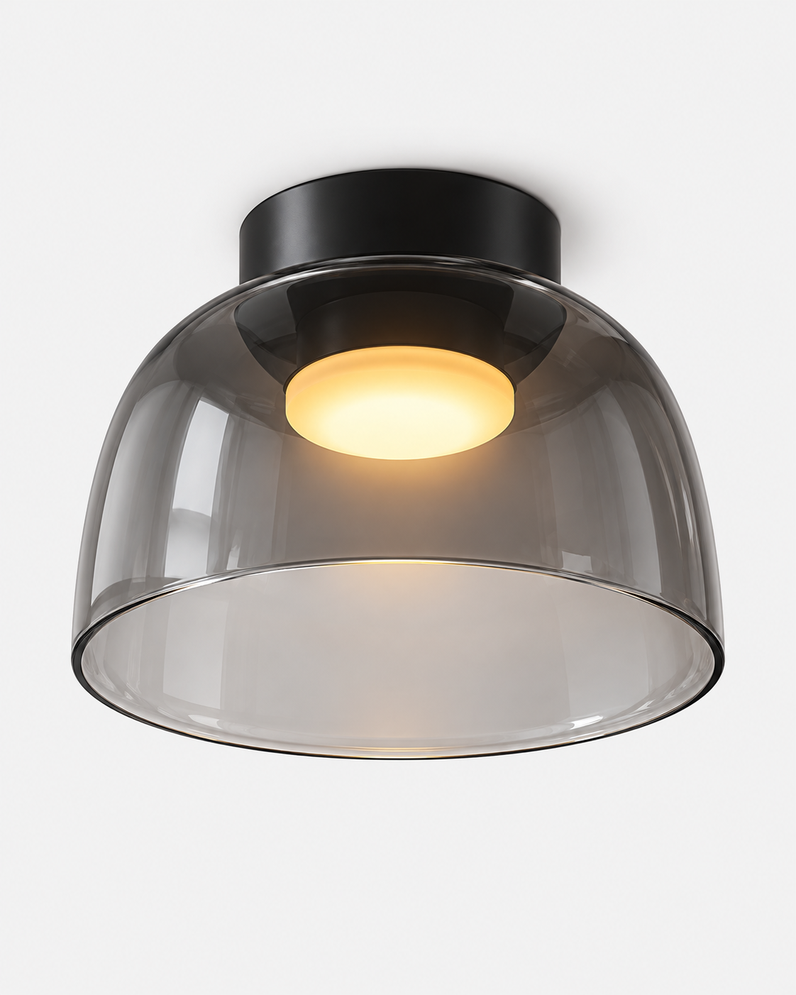 Sculptural Layered Glass Flush Mount Ceiling Light | Elyndra