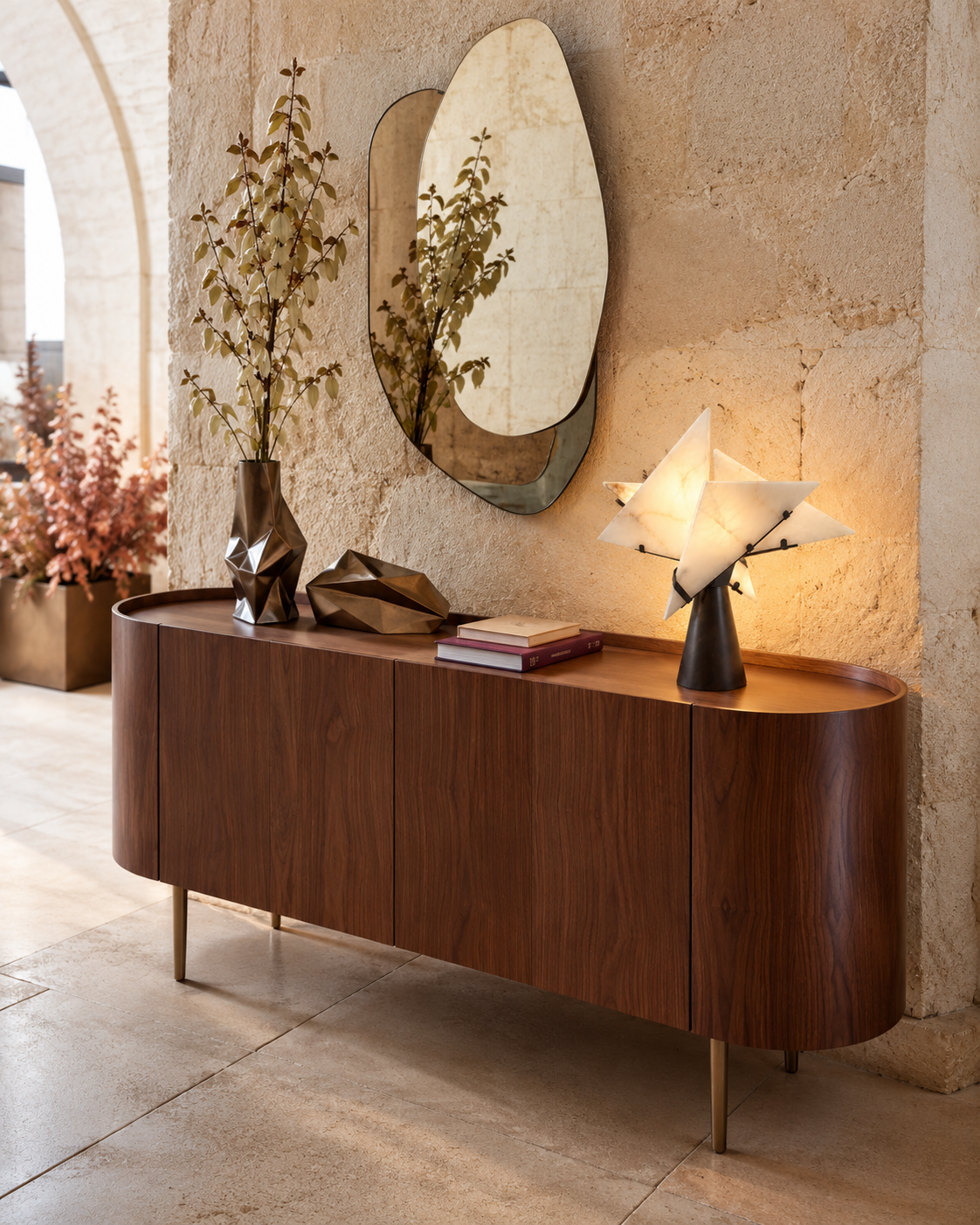 Gaspard Sculptural Alabaster Table Lamp