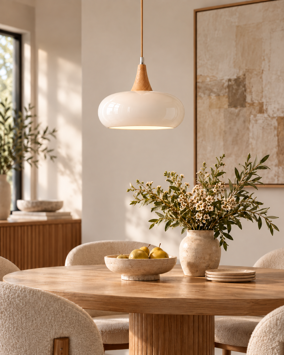 Nordic Glass & Wood Pendant Light | Orvella