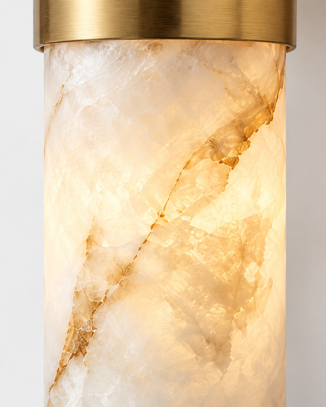 Avelor | Natural Alabaster Cylinder Wall Sconce
