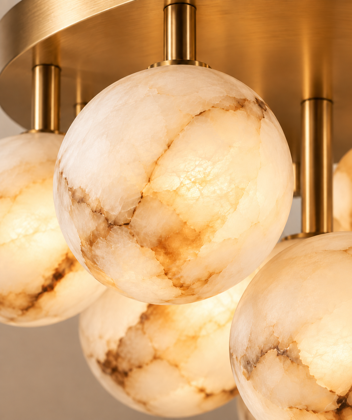 Globan | Natural Alabaster Globe Flush Mount Ceiling Light