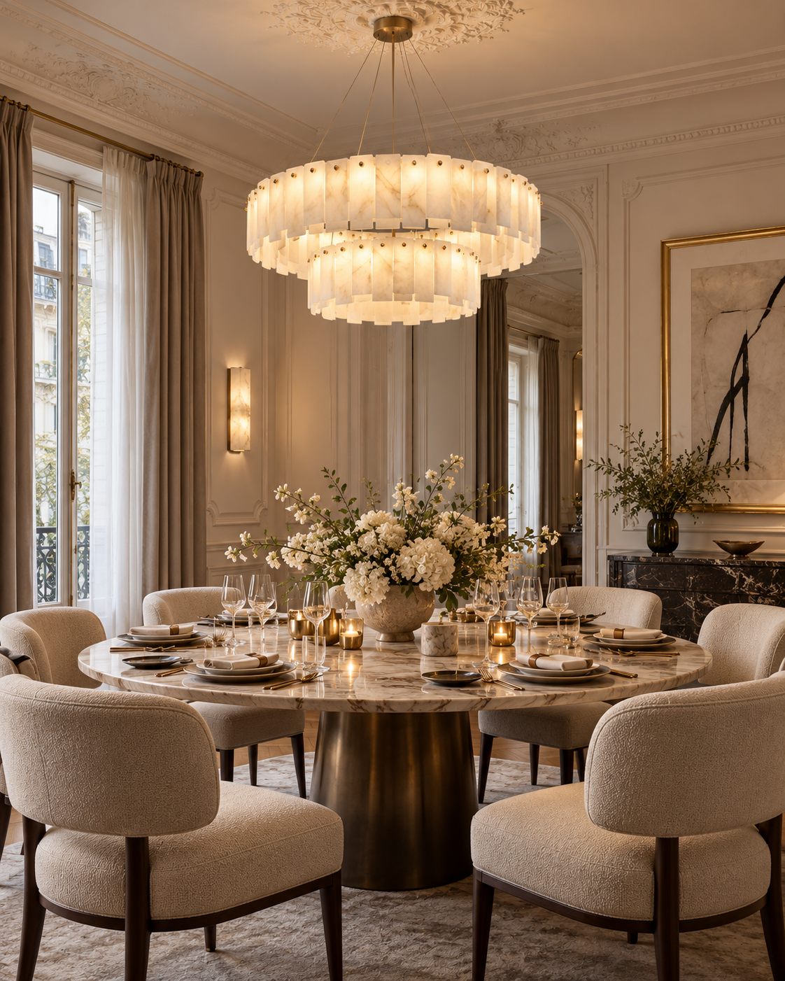 Sculptural Alabaster Chandelier | Aurevia