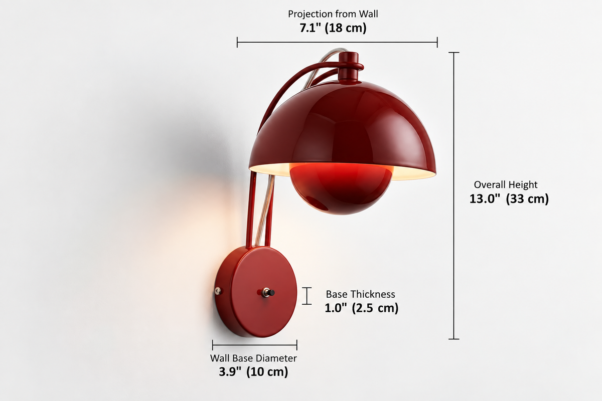 Mireva Dome Wall Sconce | Lacquered Iron Modern Wall Light