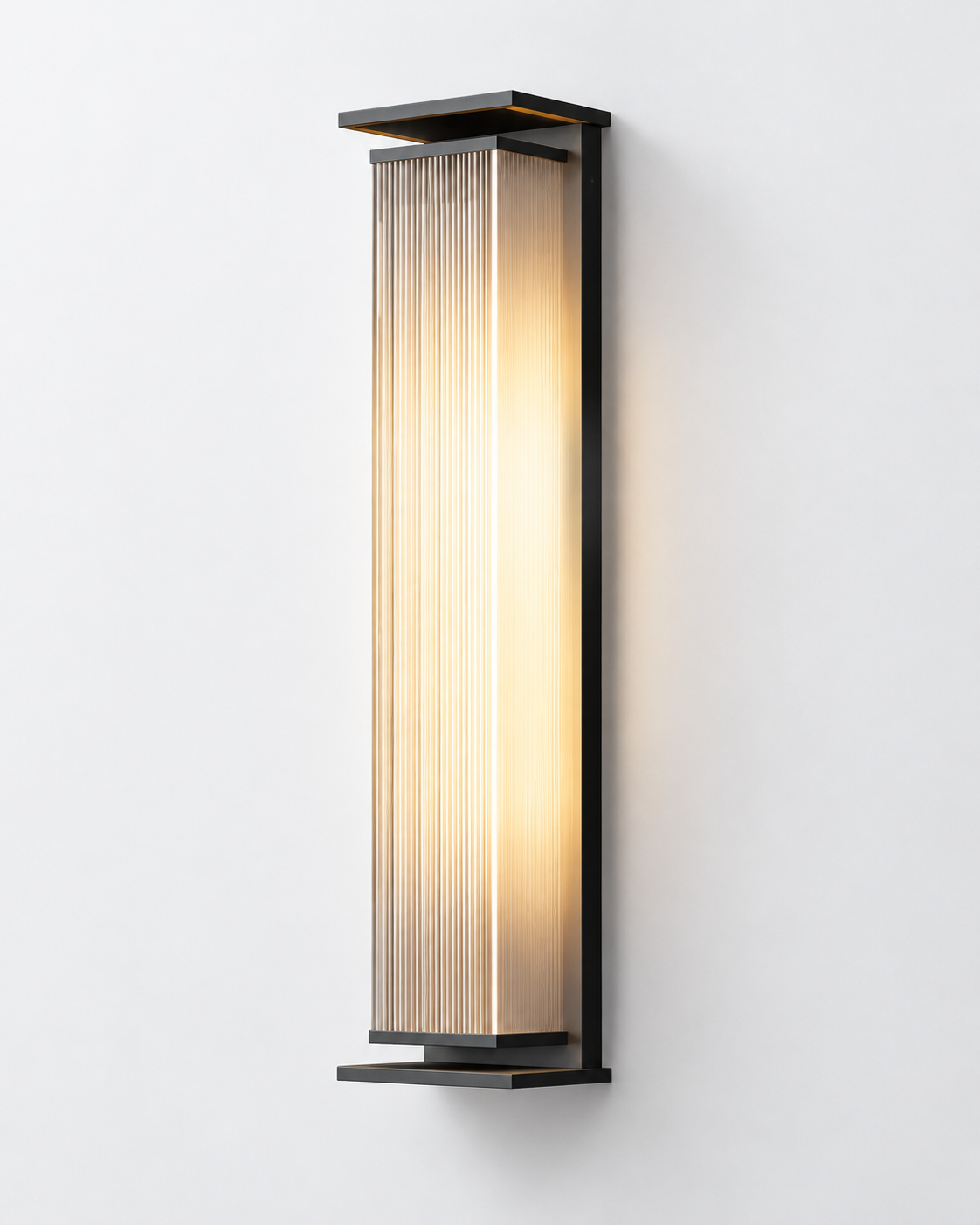 Modern Ribbed Glass Outdoor Wall Sconce | Tavren