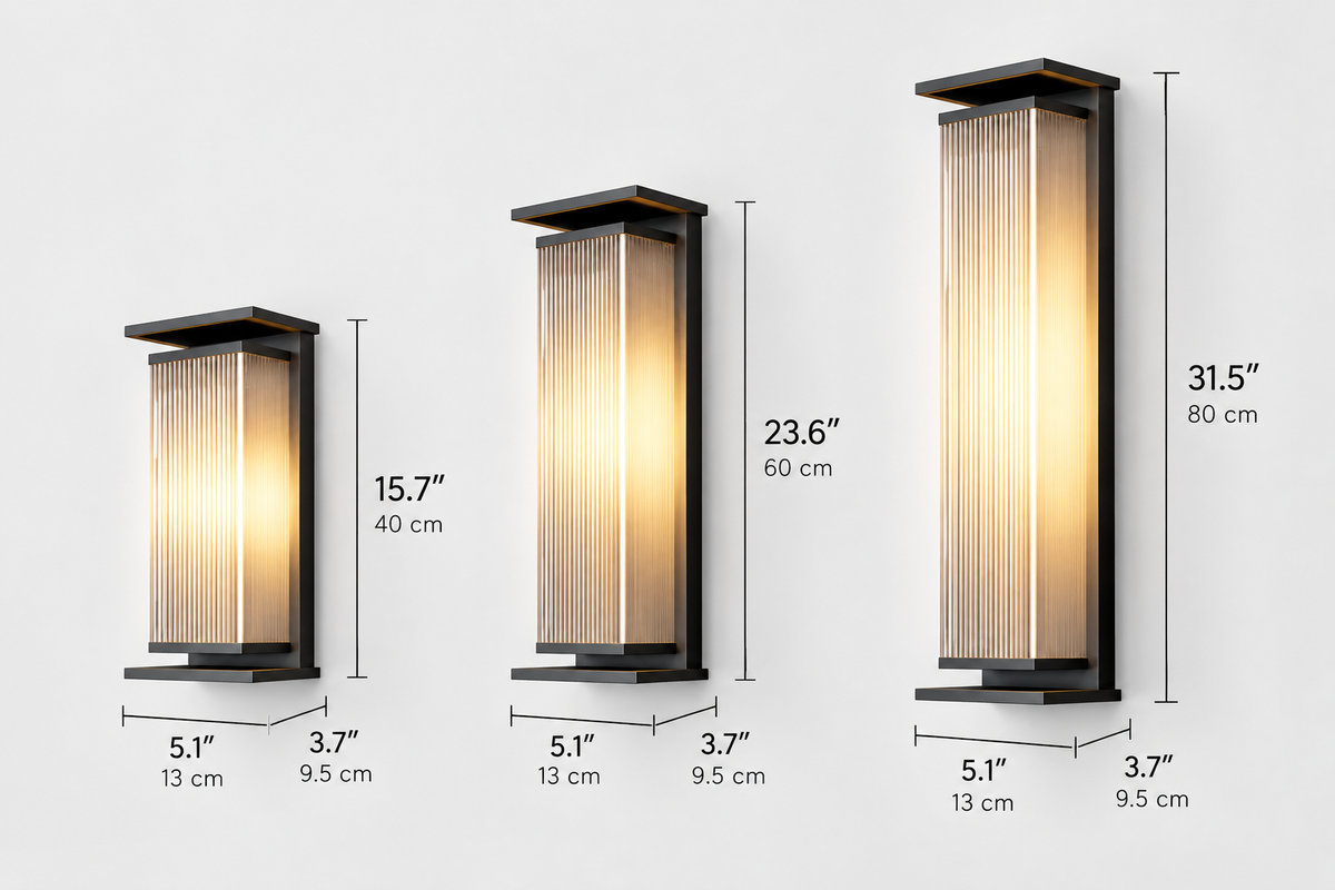 Modern Ribbed Glass Outdoor Wall Sconce | Tavren