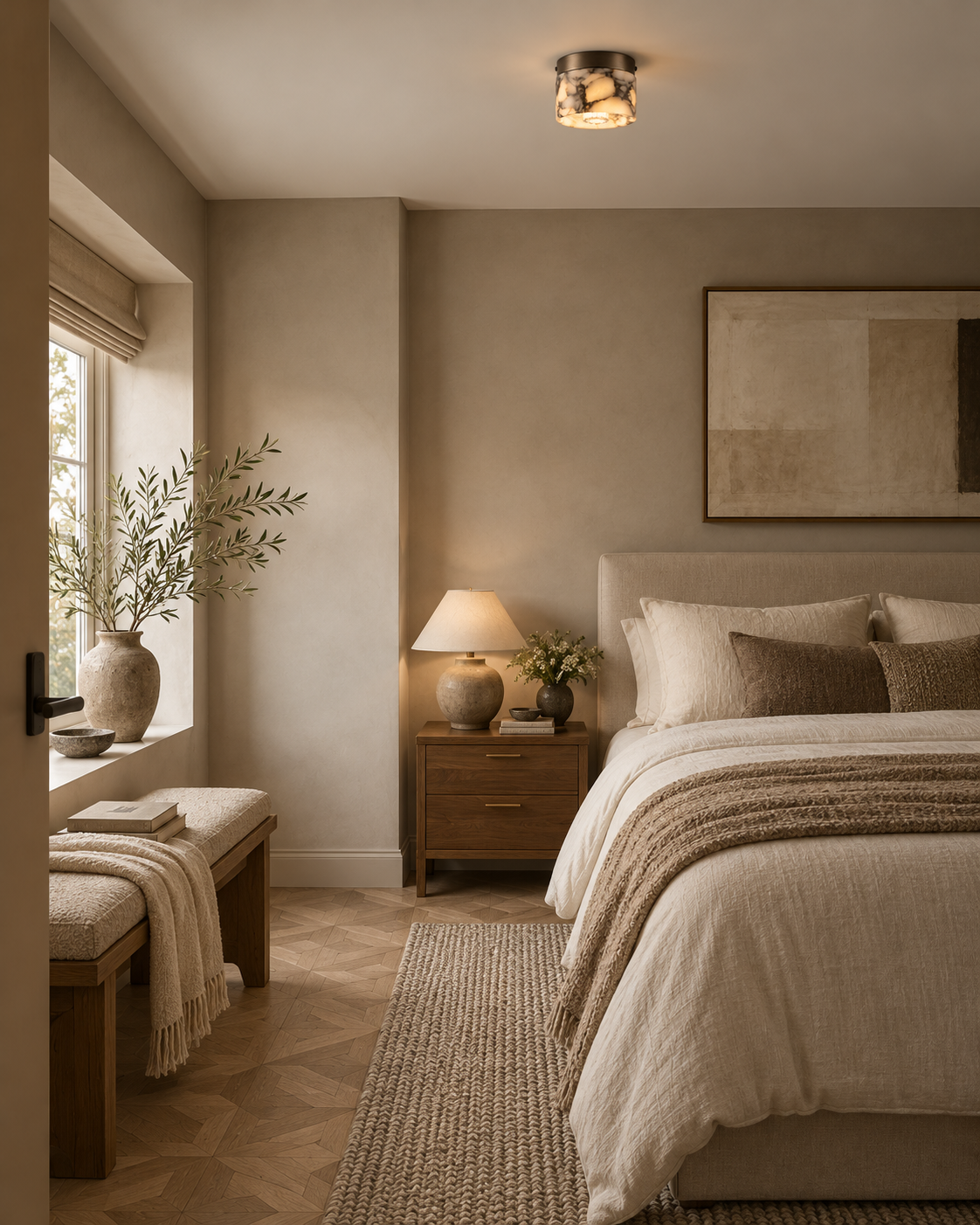 Bulgari Marble Flush Mount Ceiling Light | Veyronna