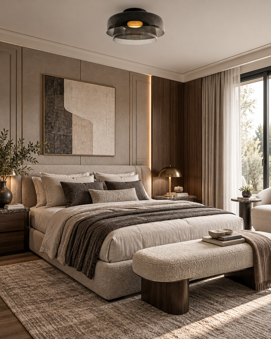 Sculptural Layered Glass Flush Mount Ceiling Light | Elyndra