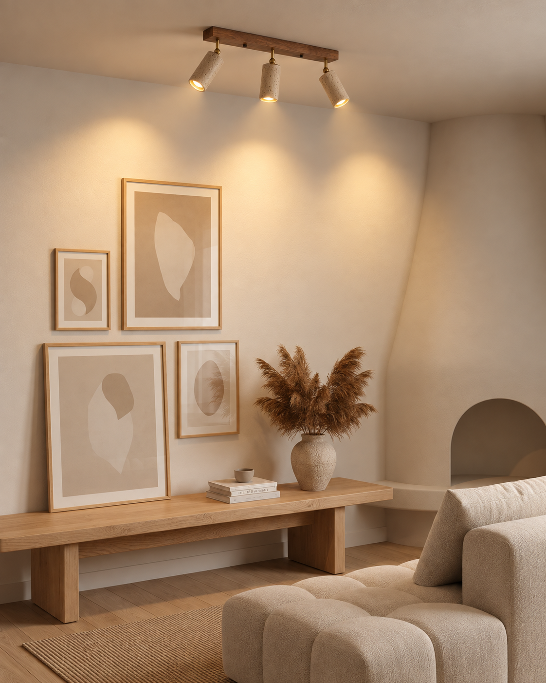 Plafo | Travertine Ceilling Light