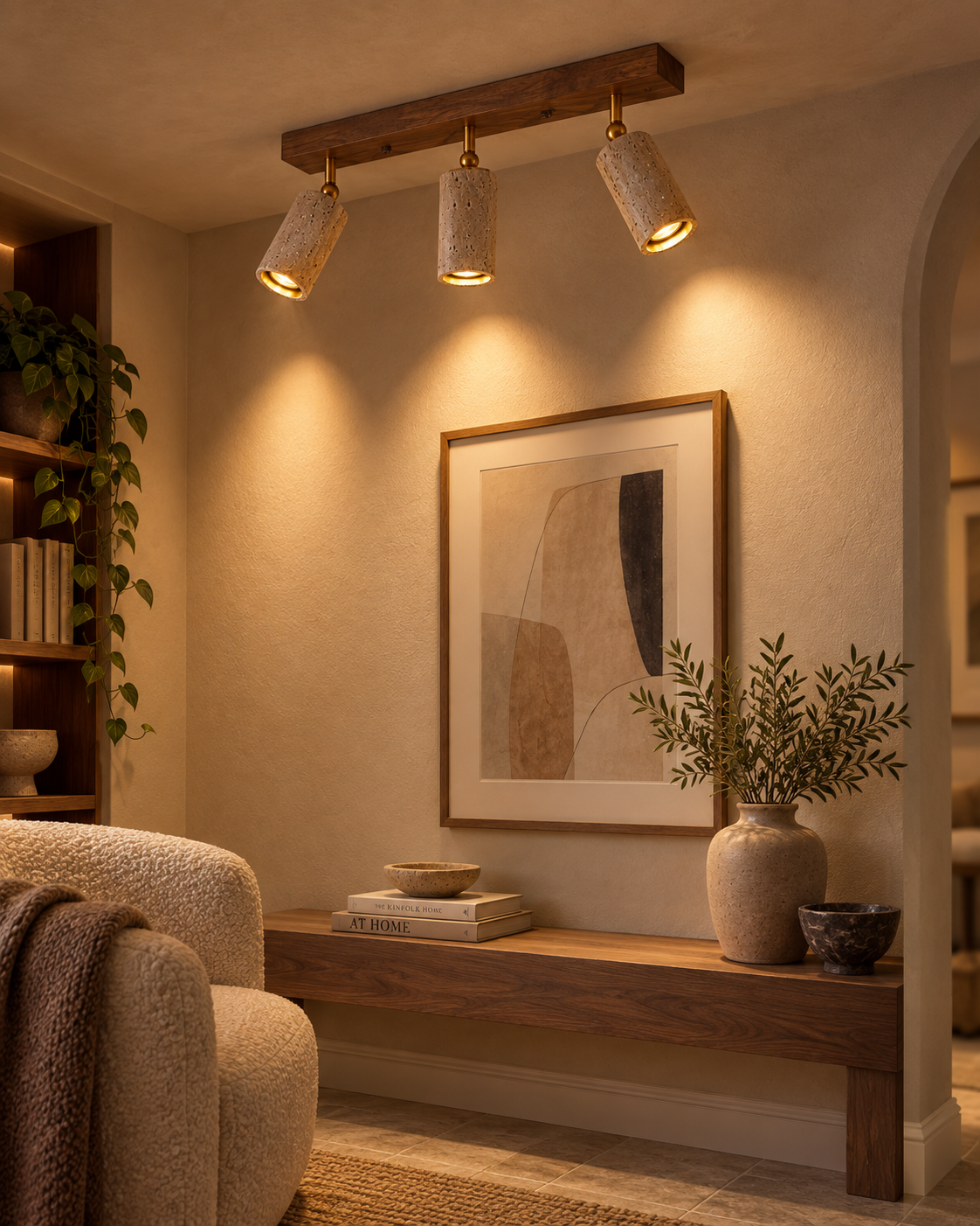 Plafo | Travertine Ceilling Light