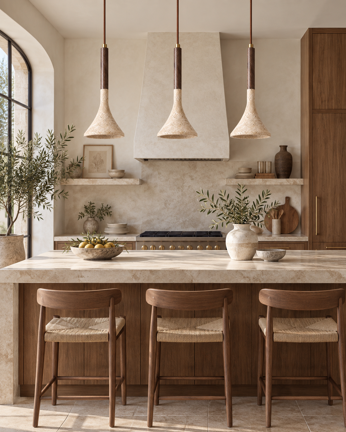 Tija | Travertine Pendant Light