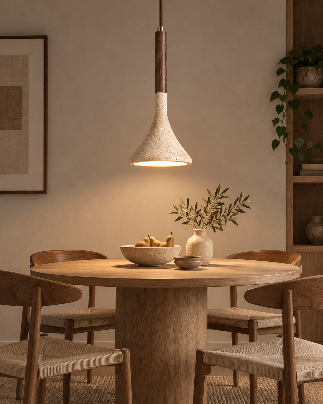 Tija | Travertine Pendant Light