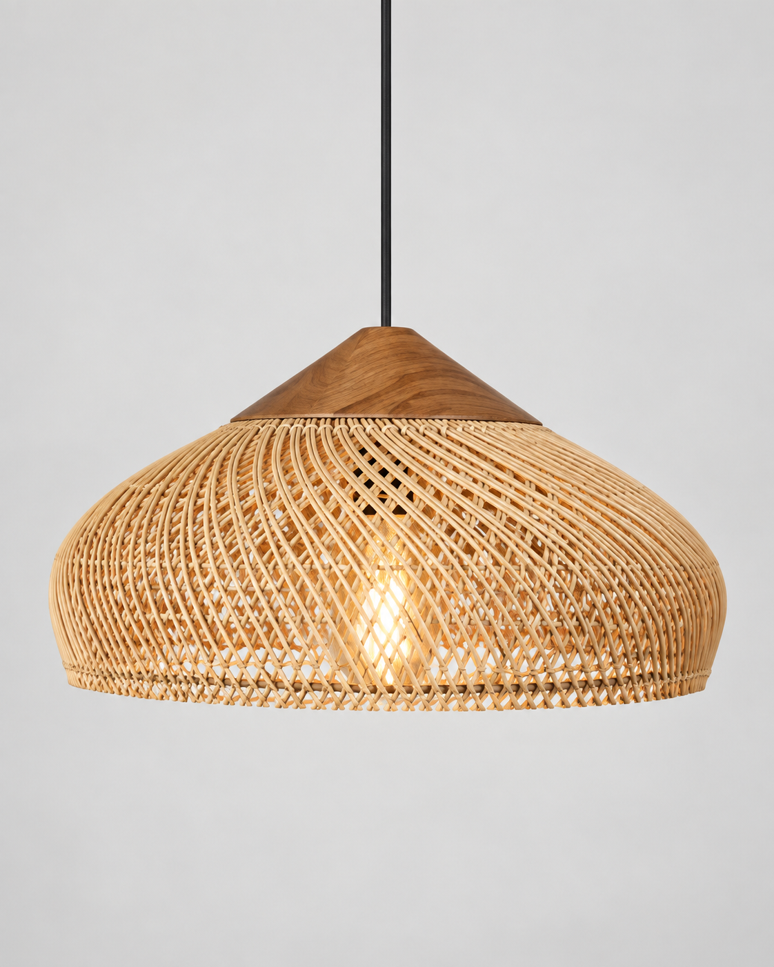 Rotto | Black Rattan Pendant Light