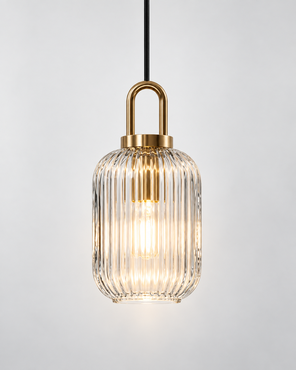 Glacas | Clear Ribbed Glass Pendant Light
