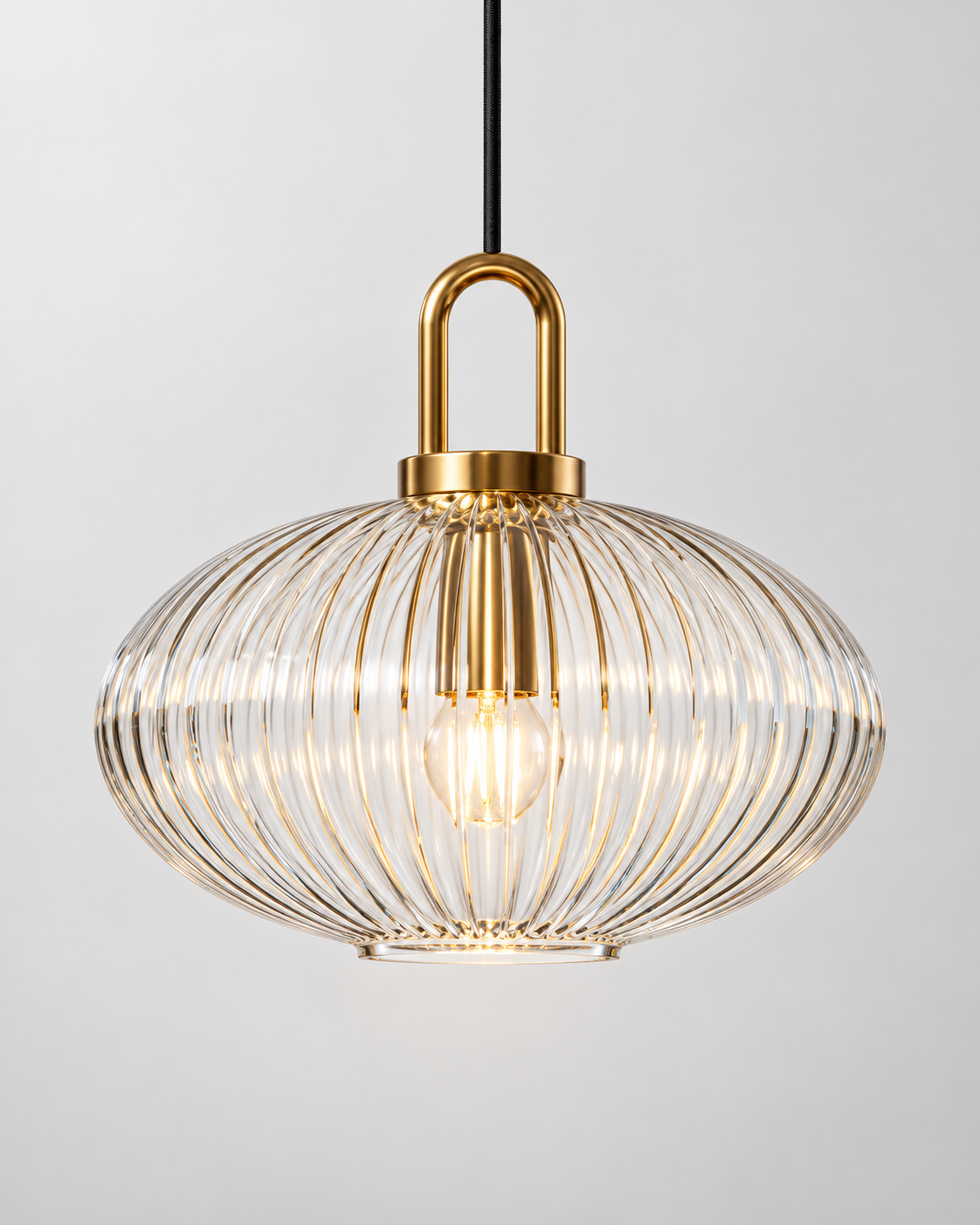 Glacas | Clear Ribbed Glass Pendant Light