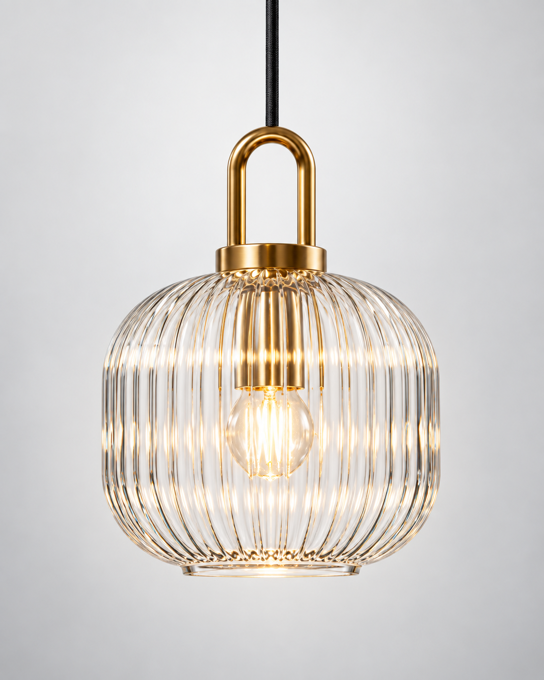 Glacas | Clear Ribbed Glass Pendant Light