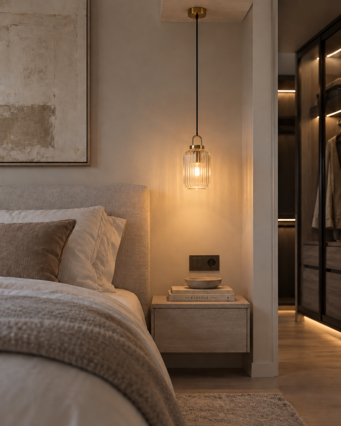 Glacas | Clear Ribbed Glass Pendant Light
