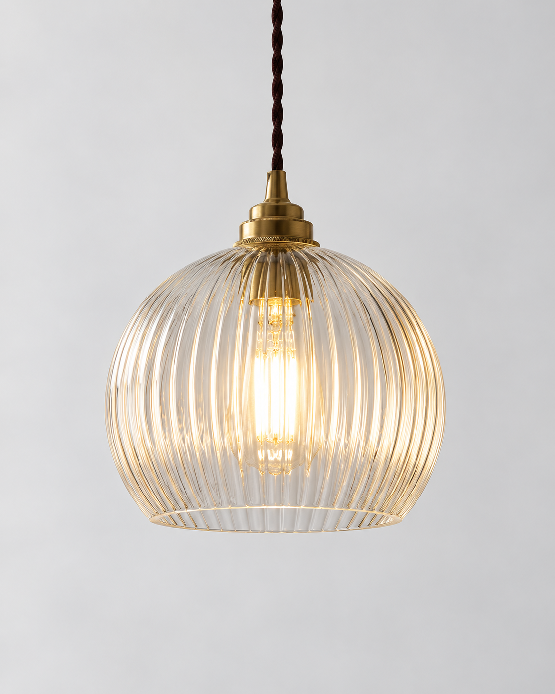 Clera | Clear Ribbed Glass Pendant Light