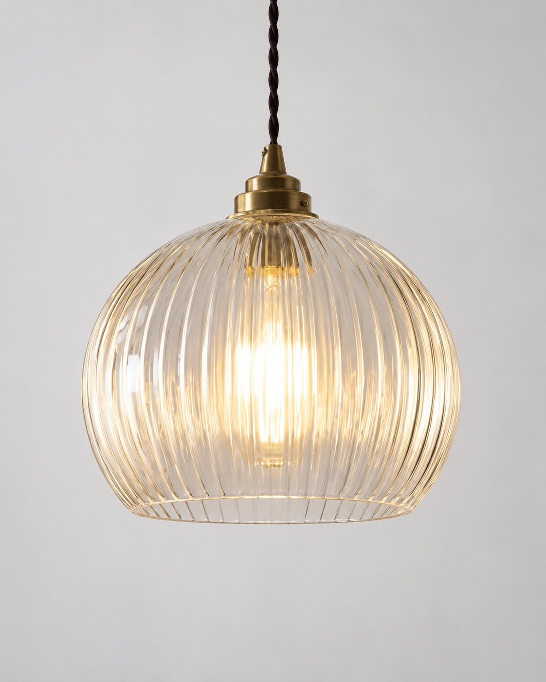 Clera | Clear Ribbed Glass Pendant Light