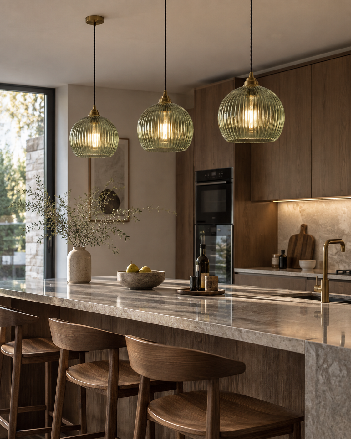 Clera | Clear Ribbed Glass Pendant Light