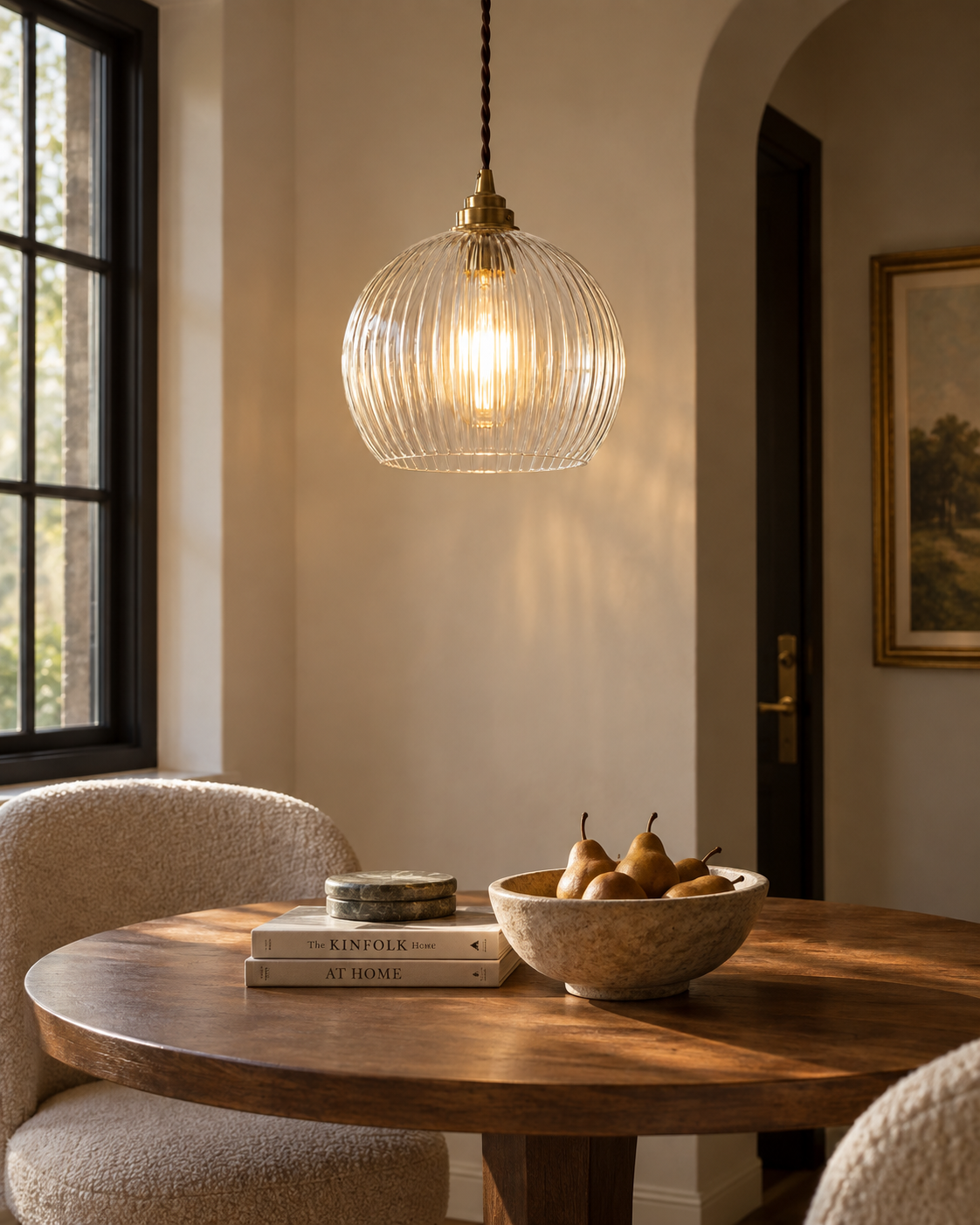 Clera | Clear Ribbed Glass Pendant Light