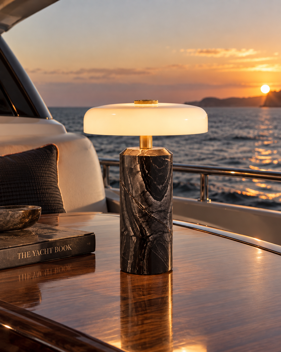 Boma | Marble & Opal Glass LED Table Lamp