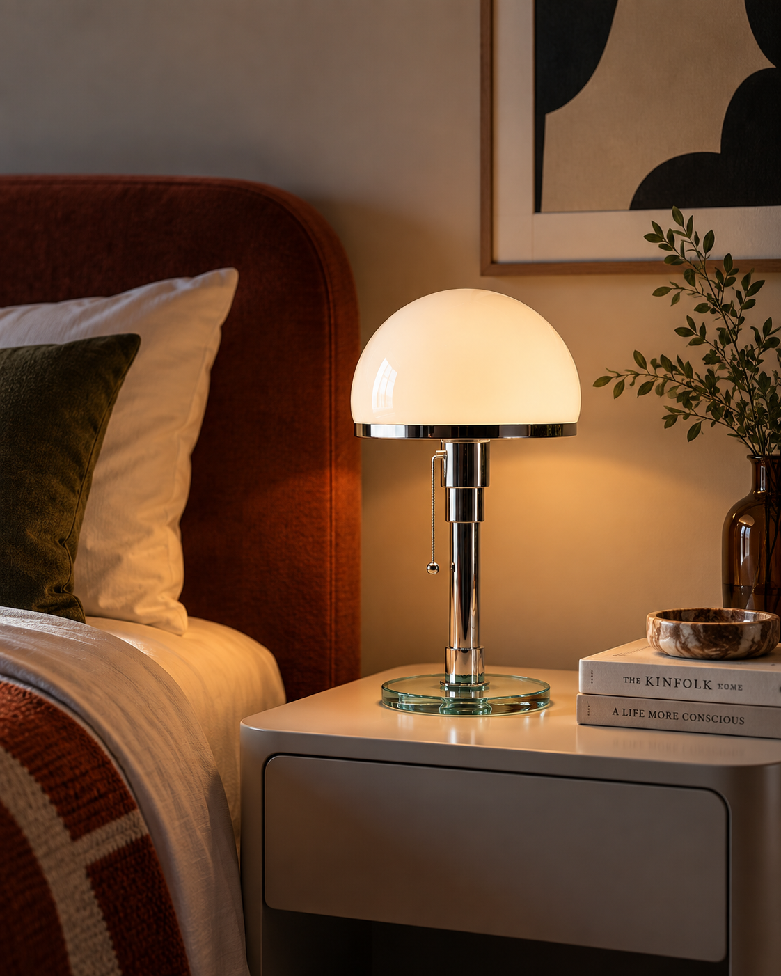 Orbis | Chrome Table Lamp - Pull Chain