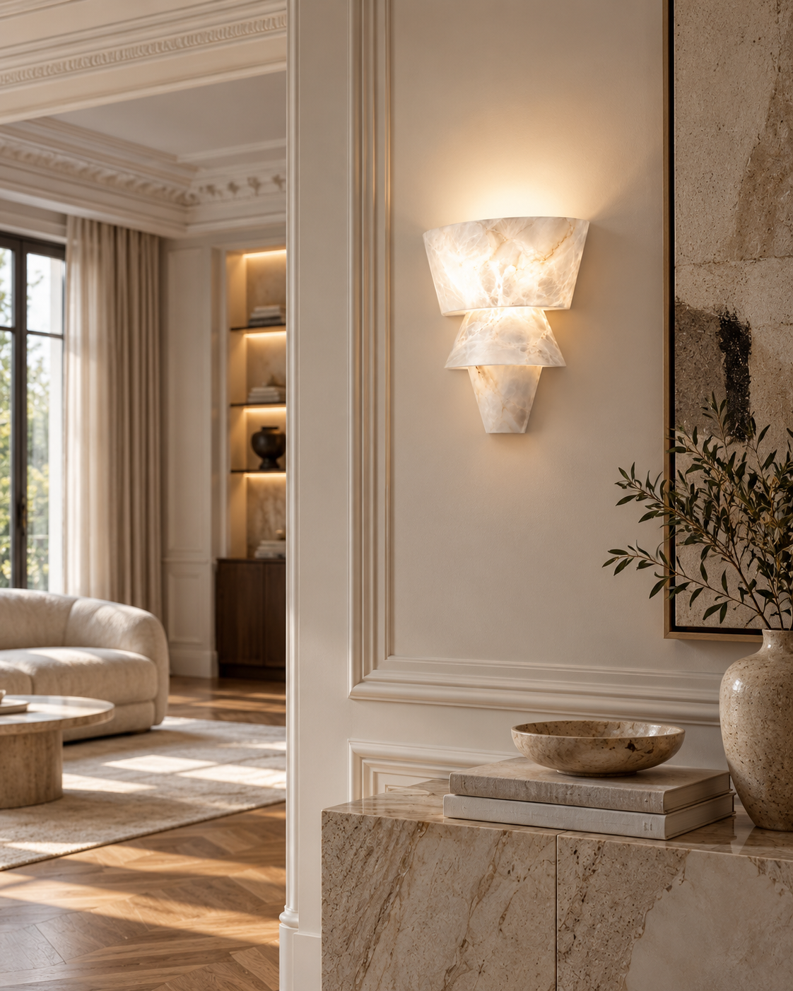 Albana | Sculptural Alabaster Wall Sconce