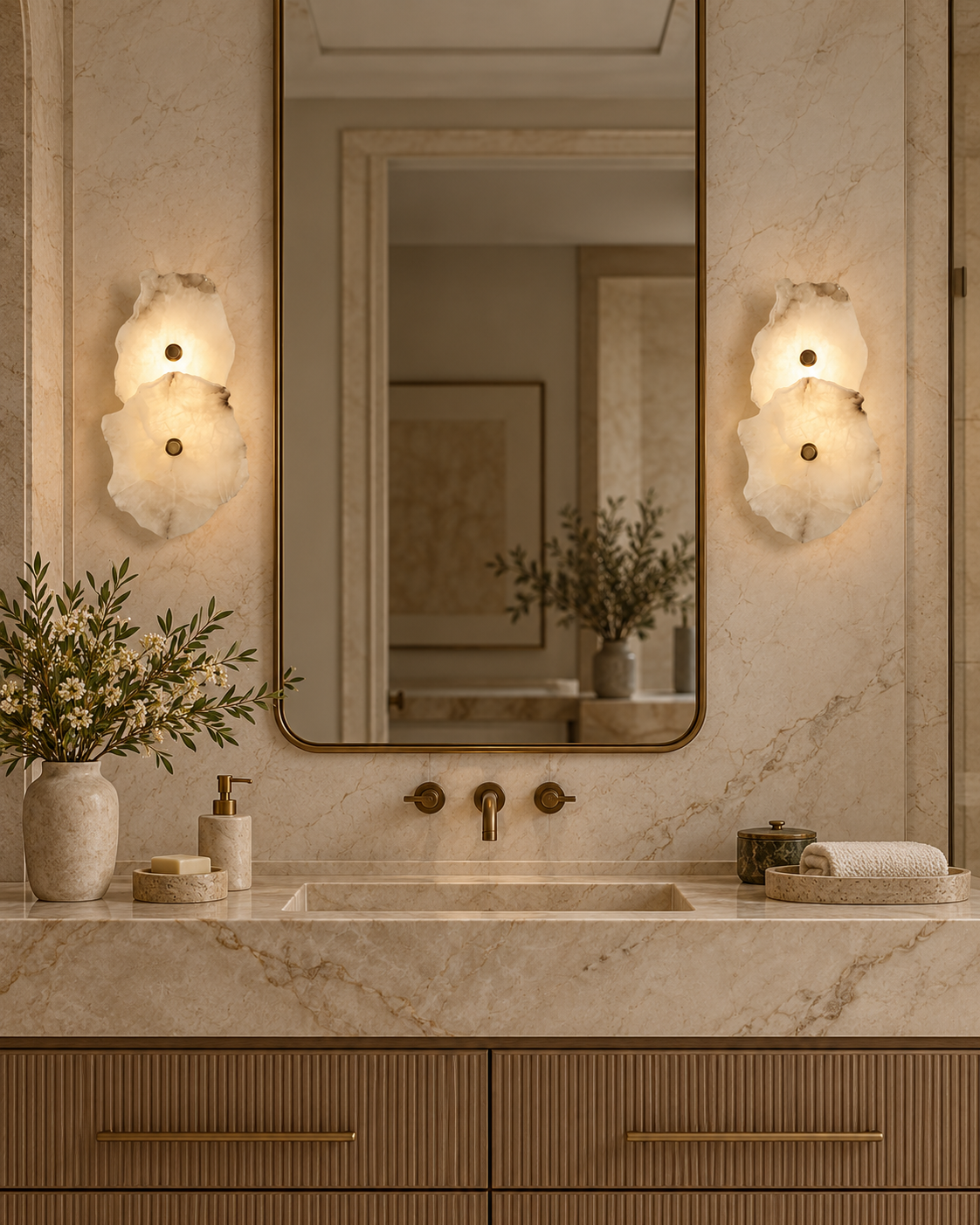 Solenne | Raw Alabaster Wall Sconce
