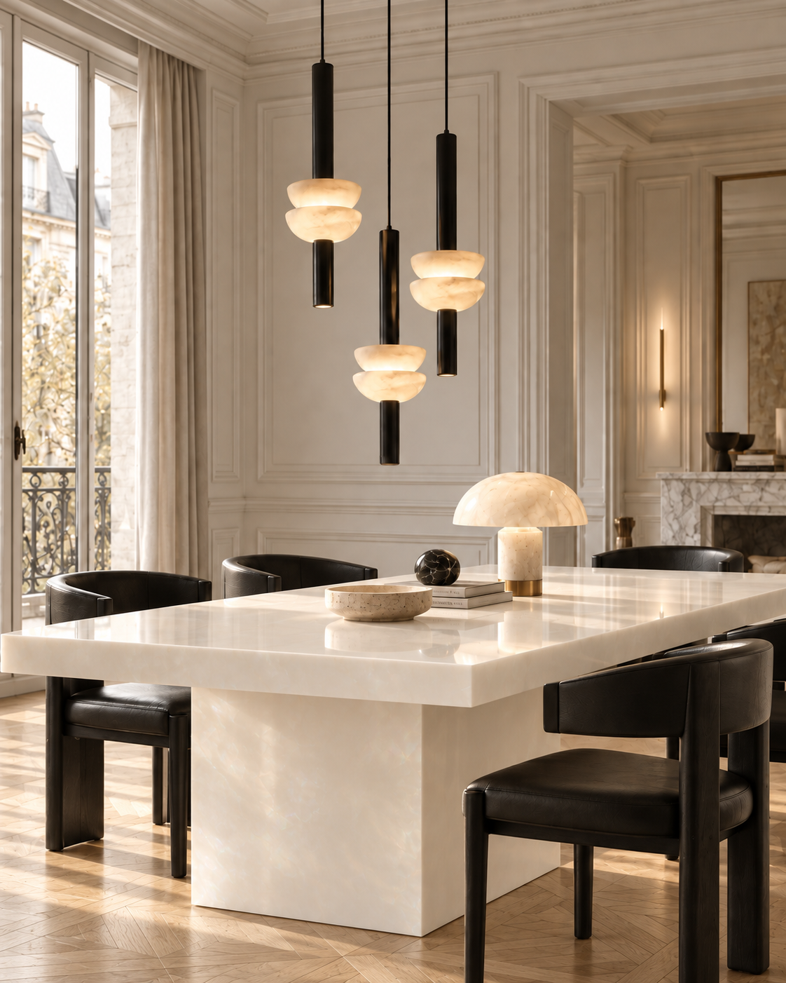 Alabaster Pendant Light | Aveline Sculptural