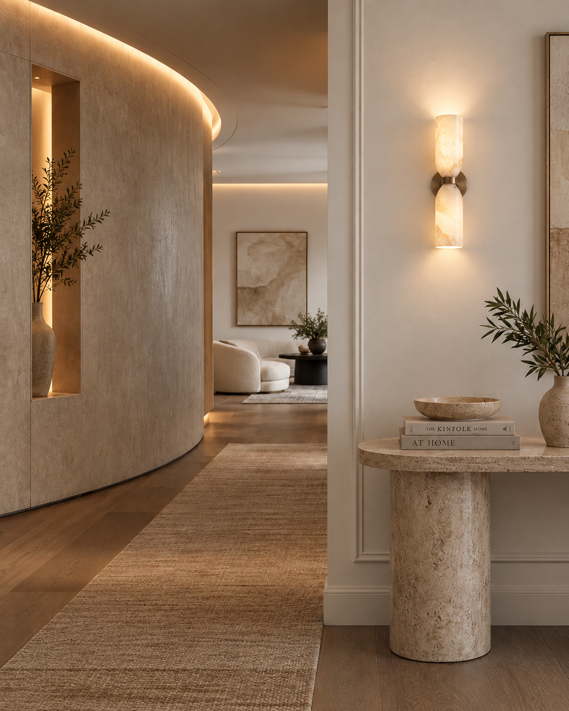 Elba | Alabaster Wall Sconce – Solid Brass Architectural