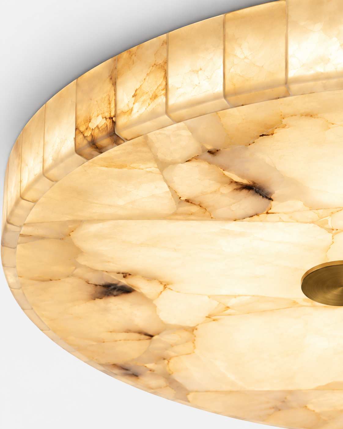 Natural Alabaster Mosaic Flush Mount Ceiling Light | Zalba