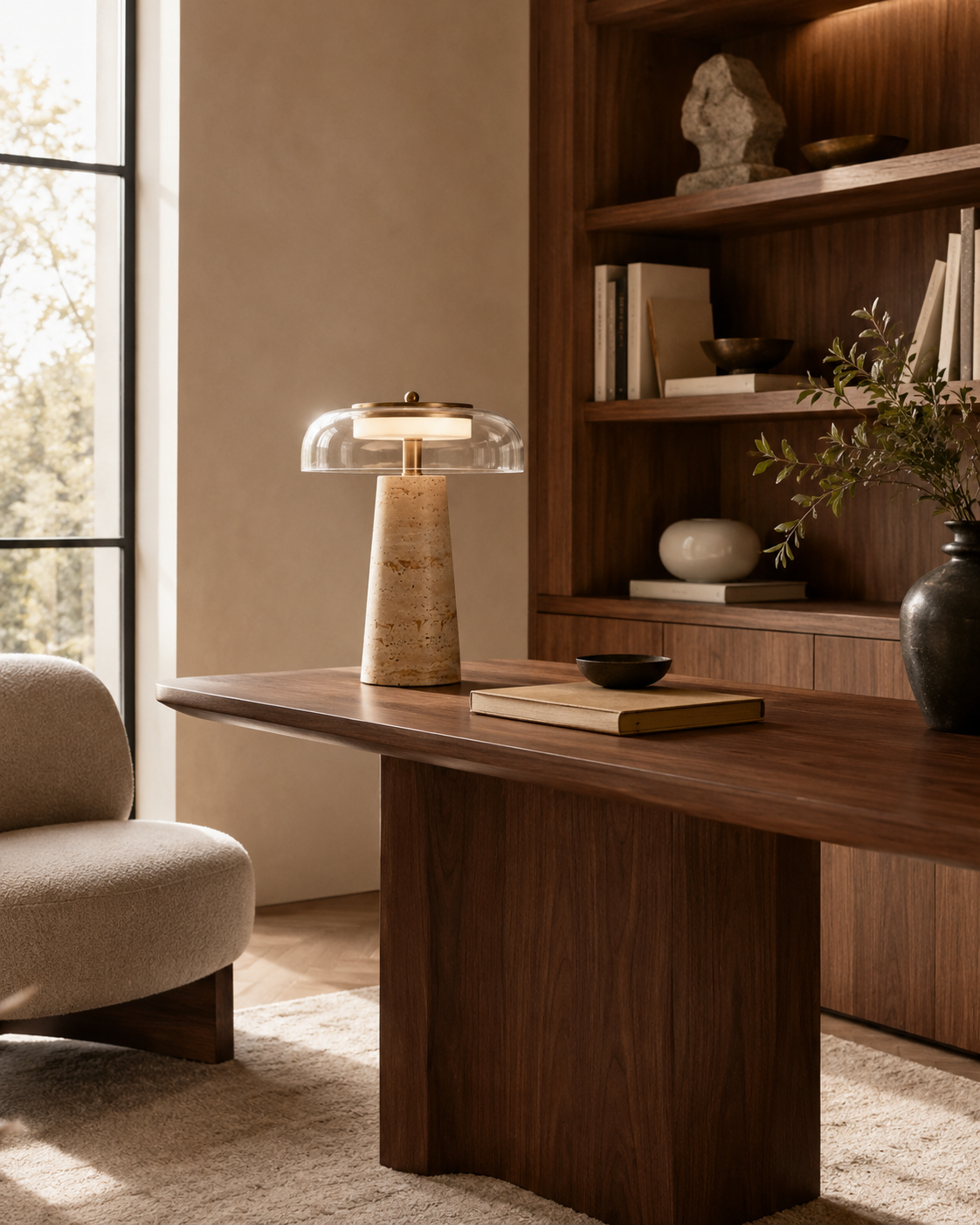 The Tivoli | Travertine Table Lamp