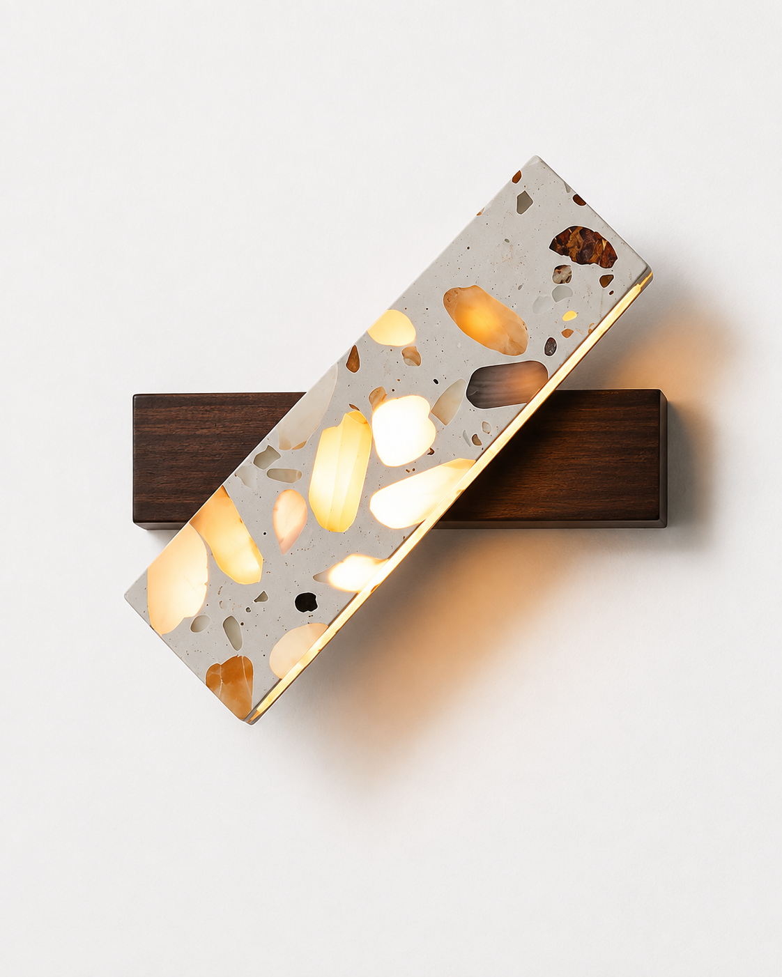 Mosa | Wood & Terrazzo Wall Sconce