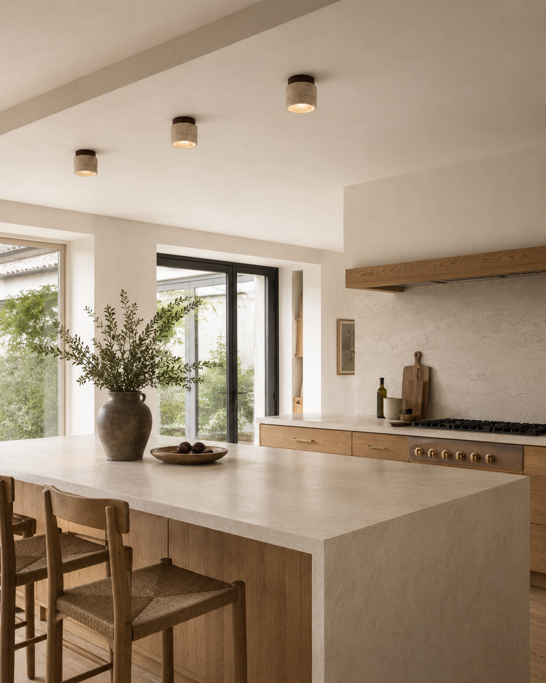 The Como | Travertine Ceiling Light