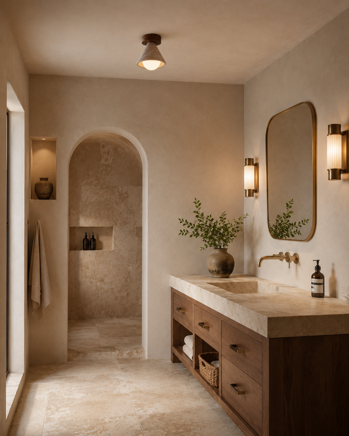 Noma | Travertine Ceiling Light