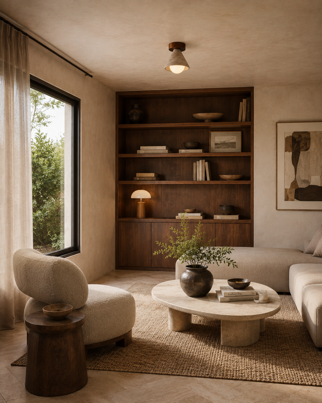 Noma | Travertine Ceiling Light
