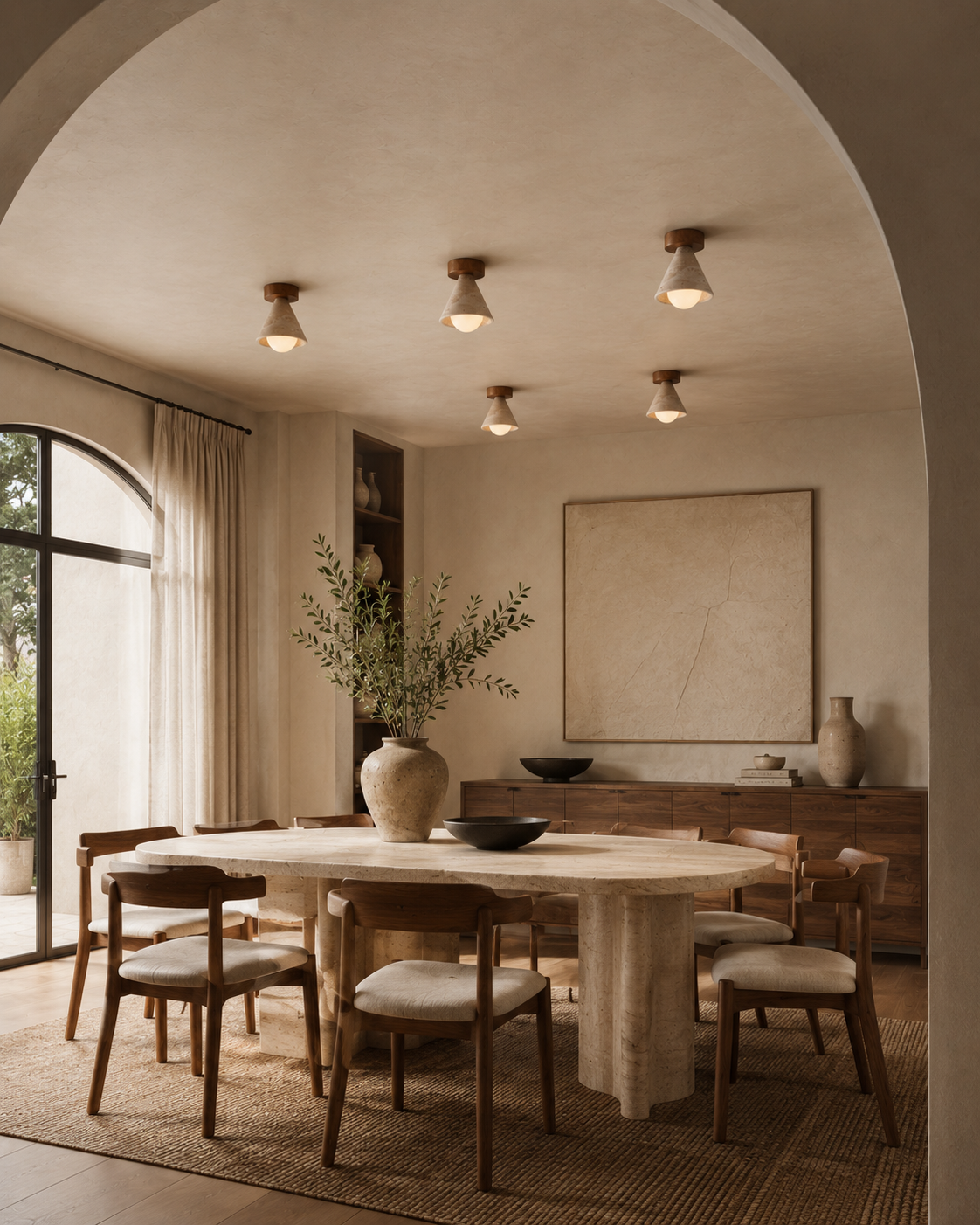 Noma | Travertine Ceiling Light