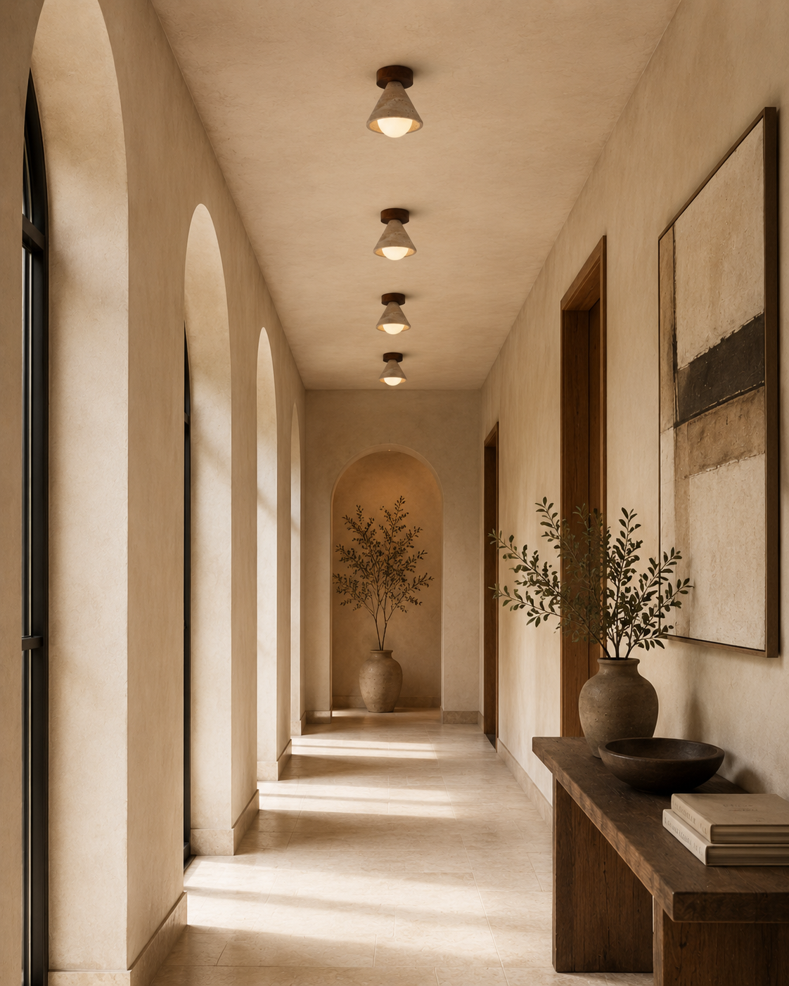 Noma | Travertine Ceiling Light