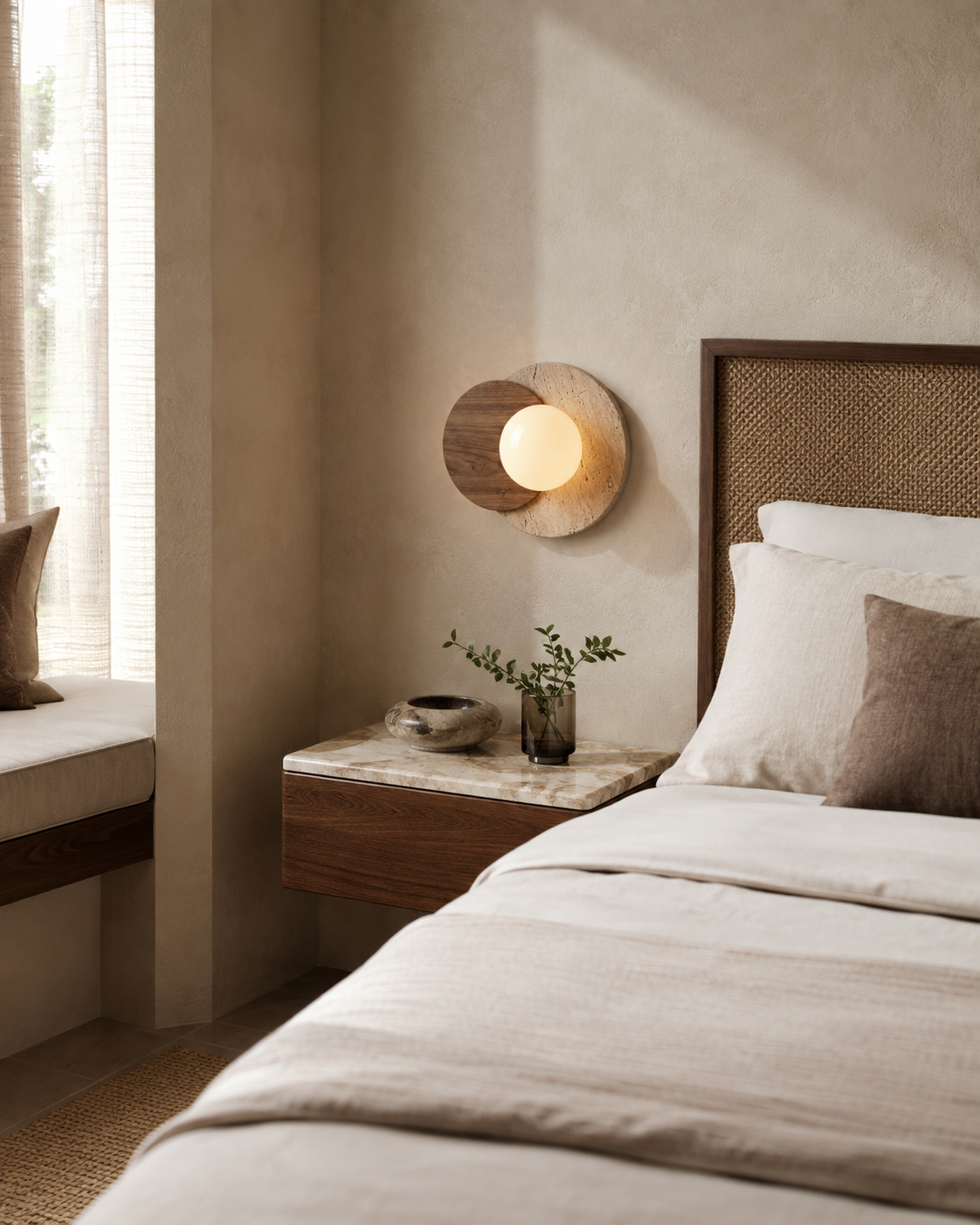 Luna | Travertine Wall Sconce