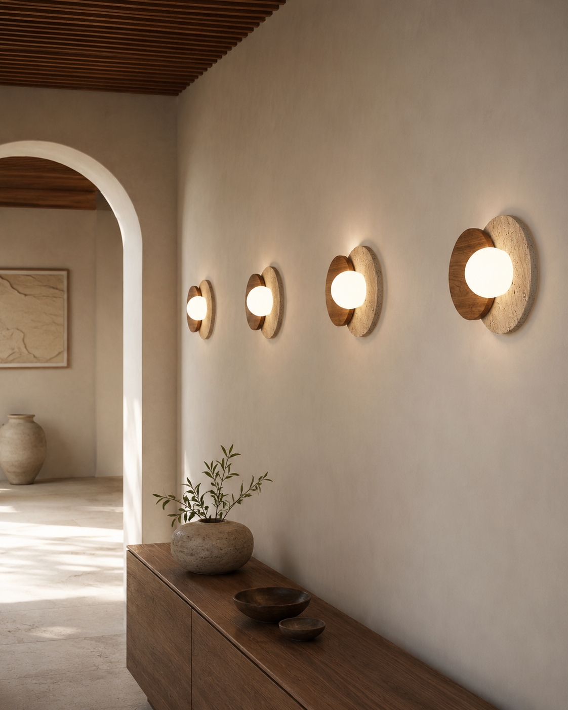 Luna | Travertine Wall Sconce