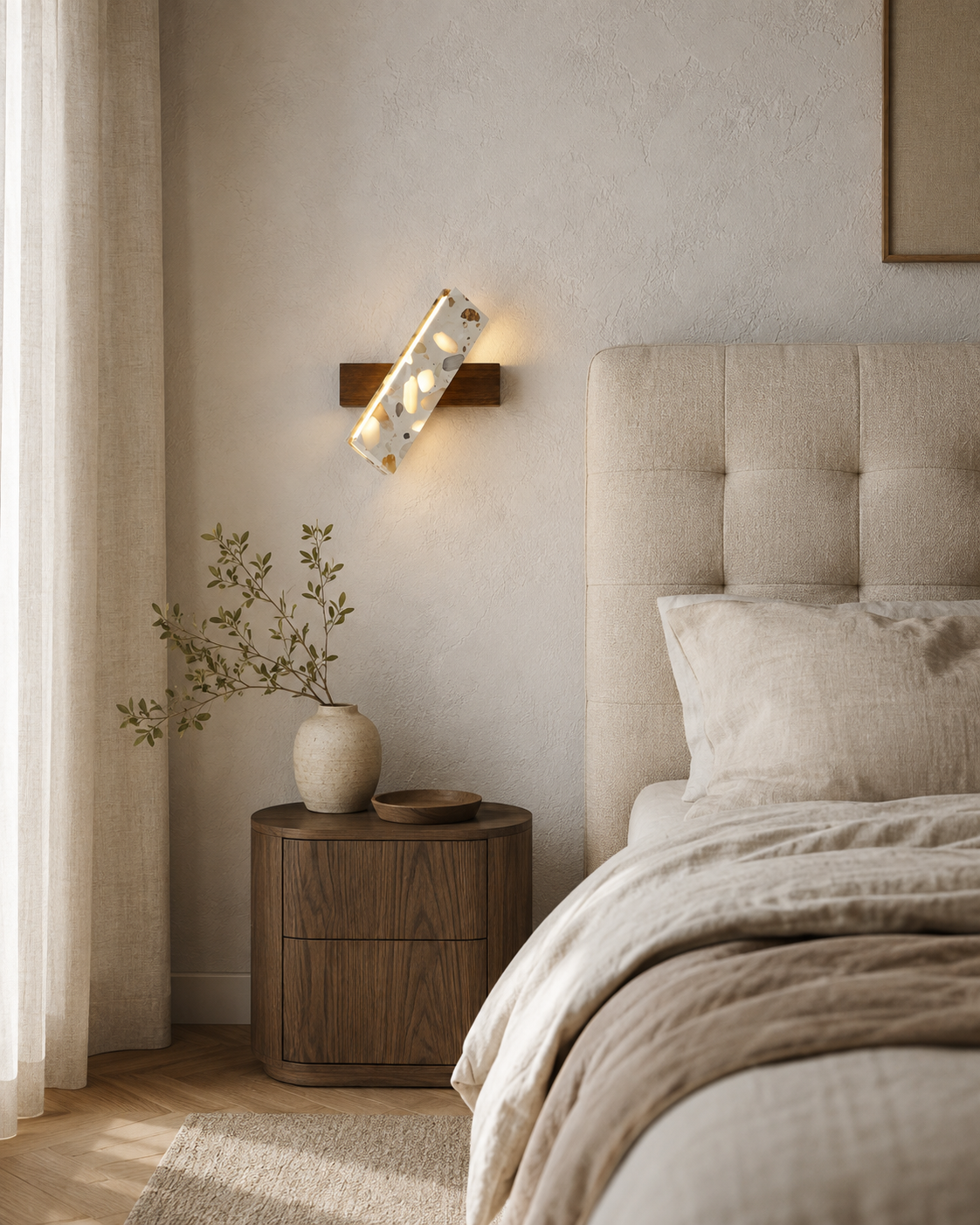 Mosa | Wood & Terrazzo Wall Sconce