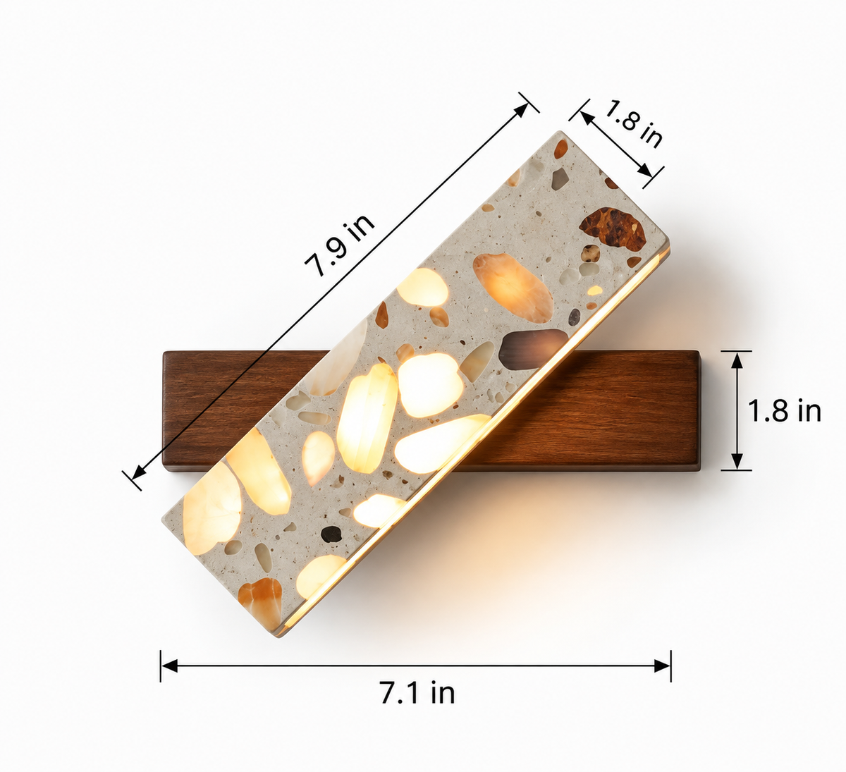 Mosa | Wood & Terrazzo Wall Sconce