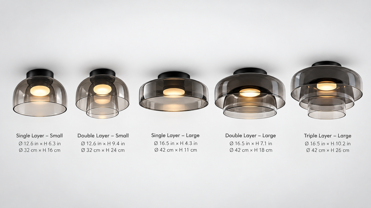 Sculptural Layered Glass Flush Mount Ceiling Light | Elyndra