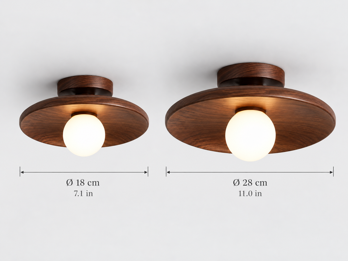 Modern Wood Flush Mount Ceiling Light | Elowen