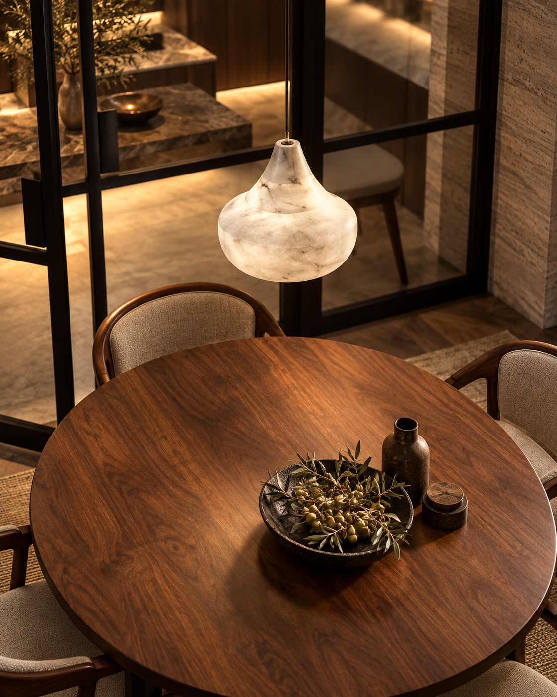 Natural Alabaster Stone Pendant Light | Avelith