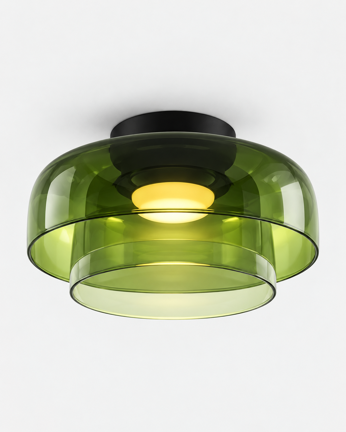 Sculptural Layered Glass Flush Mount Ceiling Light | Elyndra